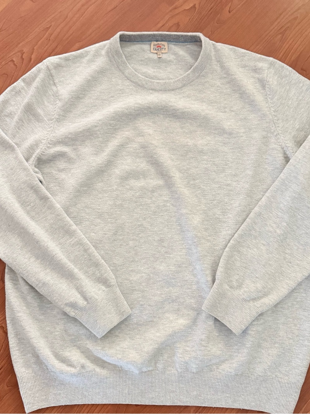 Faherty Pale Gray Crewneck Sweater
